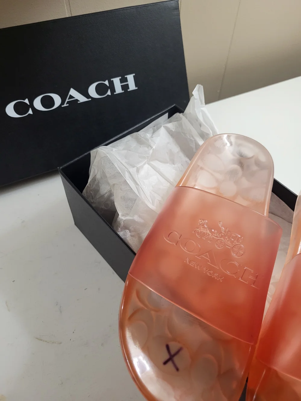 Coach transparent coral